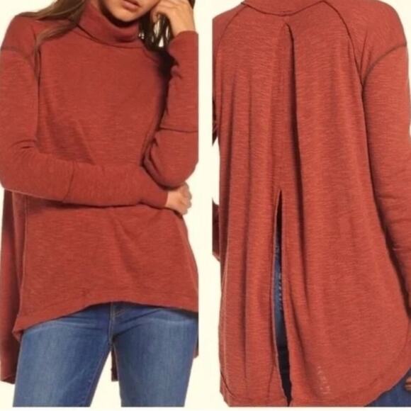 We the free burnt orange open back sweater - Picture 2 of 5